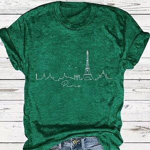 Green Paris Graphic T-Shirt